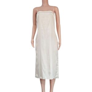 Jessica Mcclintock Vintage Womens White Size M Slip Dress